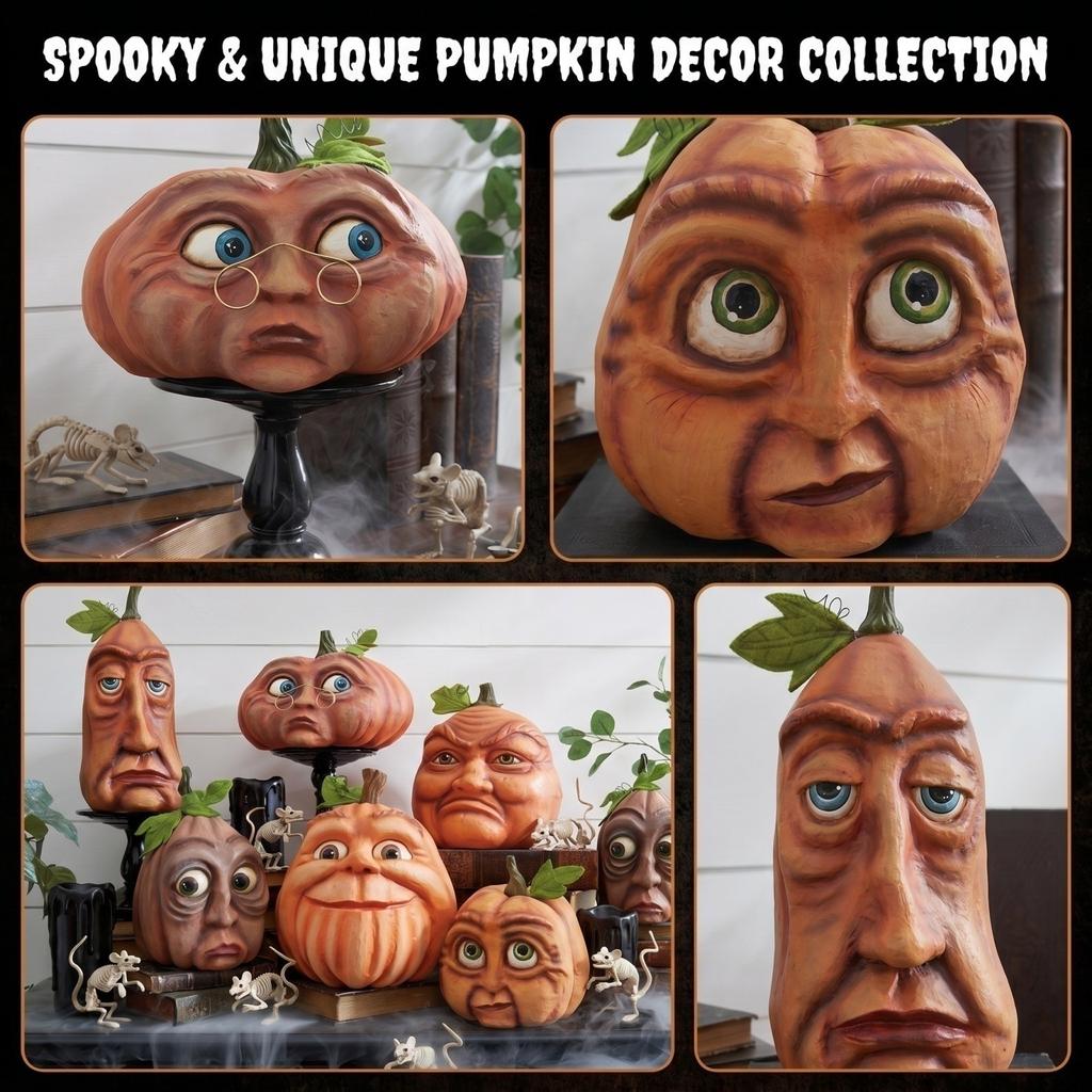 Pumpkin Shaped Decorative Resin Figurine for Home Office Table Centerpiece Autumn Harvest Festival Ornament Craft