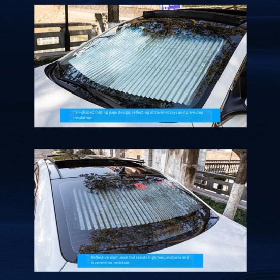 Retractable Car Sun Shade with Suction Cups Auto Window Cover for Summer Blocks UV & Heat Foldable Car Interior Heat Shield for Cars SUVs
