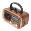 Retro Radio with   Spker Memory Card USB Playback Solar Battery Powered Rechargble Portable AM FM Radio for Outdoor Camping