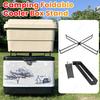 Foldable Metal Stand Portable Storage Bin Ice Bucket Holder Trash Bag Bracket for Cooking Hiking Backpacking Camping Travel