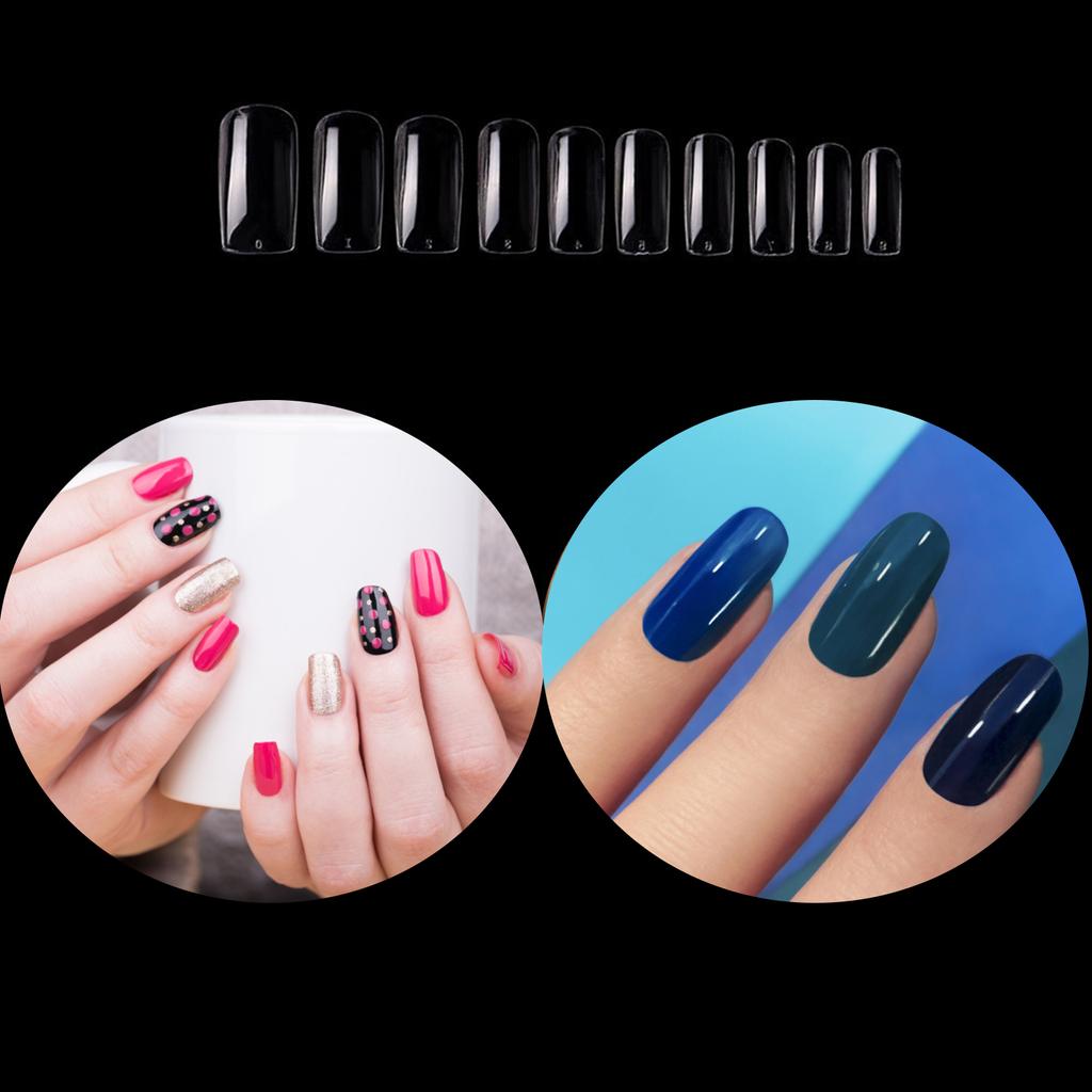 100PCS Fake Nails Tips Clear Acrylic Nail Tips Full Cover Half Cover False Nail Artificial Nails