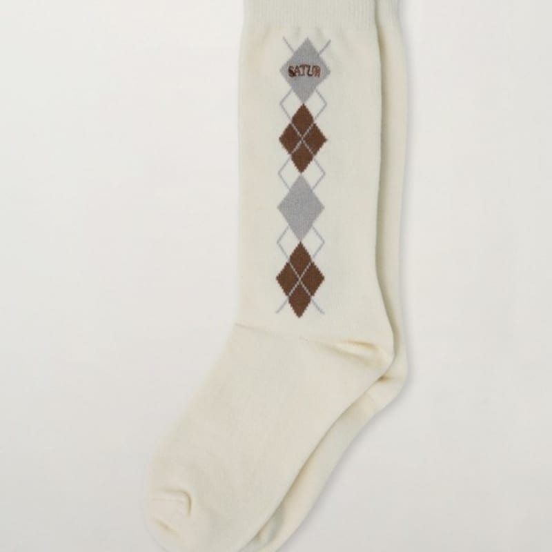 SATUR (W) Argyle Socks_Cream