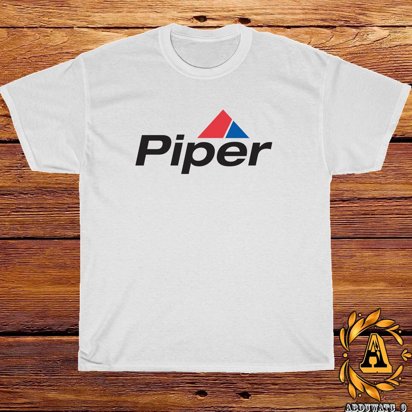 Piper Aircraft Company Logo Black/ Grey/ White/ Navy / Red T-Shirt S-5XL XXXL