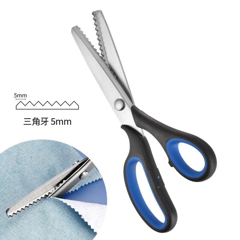 Professional Chisel Pinking Shears Stainless Steel Dressmaking Scissor Serrated Scalloped Sewing Tailor Zigzag Fabric Scissors