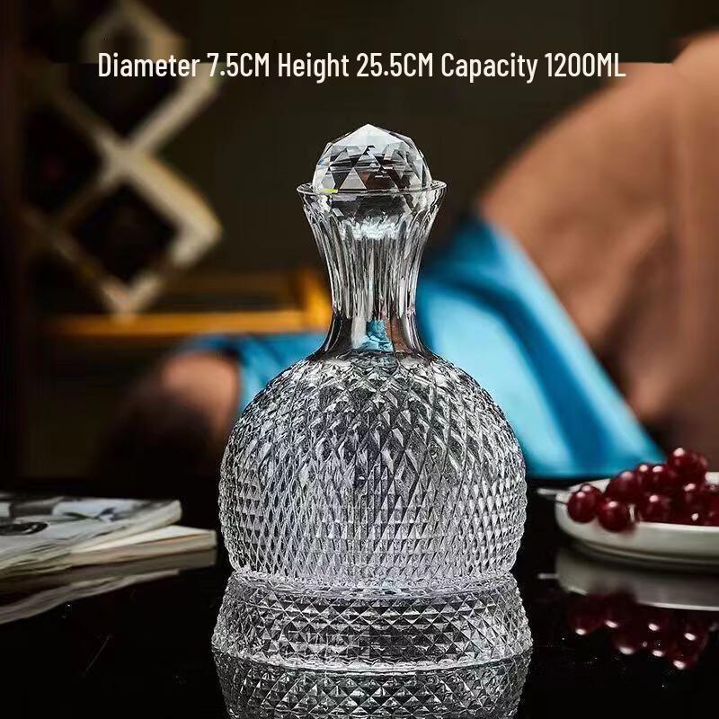 Flevenz Rotating Crystal Diamond Wine Decanter