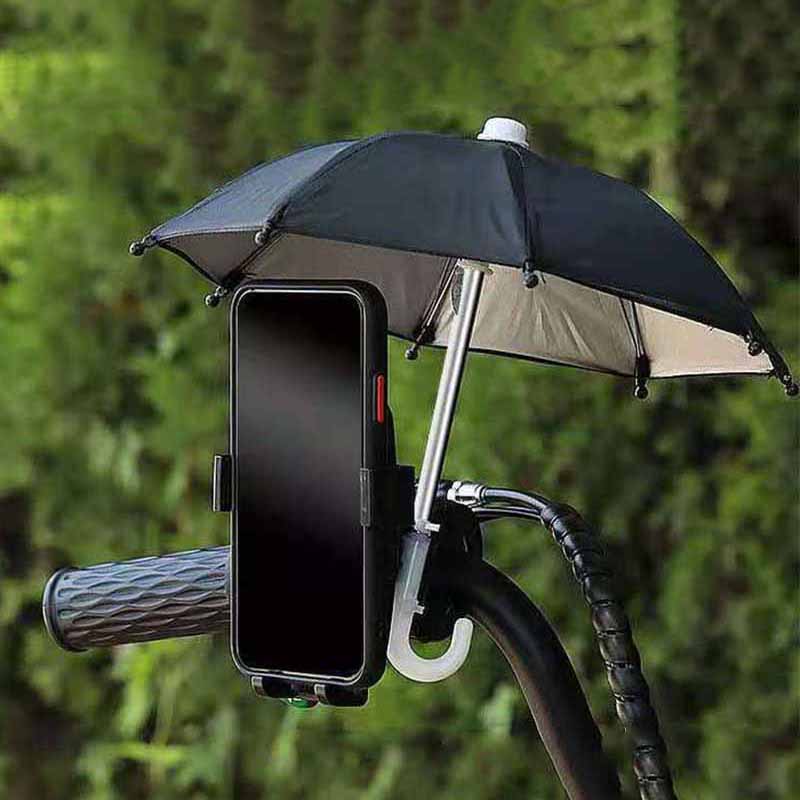 Mobile Phone Holder Mini Sunshade Umbrella Parasol Rainproof Polyester Mobile Umbrella Motorcycle Bicycle Decoration Accessories