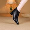 Pointed short boots autumn and winter new British style niche personality thin velvet leather boots simple temperament cotton boots leather boots