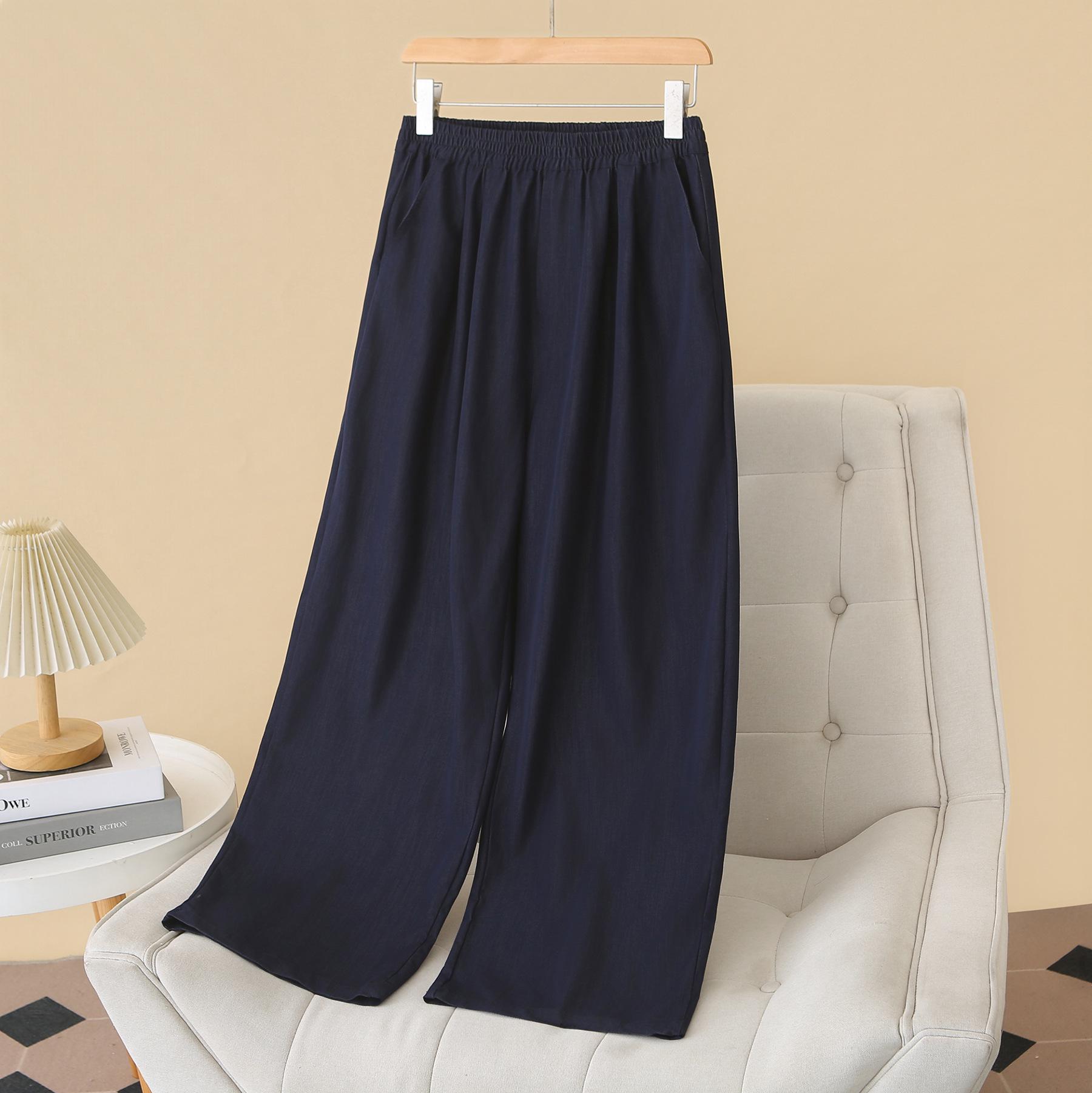 

Plus Size Women s 2026 Summer Lightweight High Waist Silk Denim Pants - Slimming, Straight Leg, Versatile Long Pants. XL темно-синий