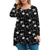 Damenmode Große Größe Rundhals Langarm Casual Print Lose Pullover Top