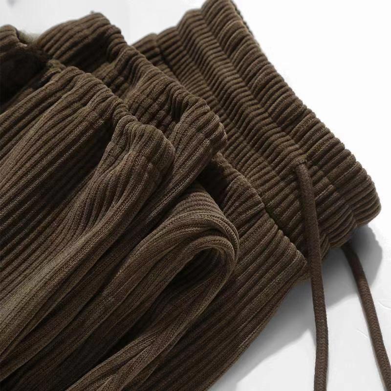 Heavyweight Gray Chenille Wide-Leg Casual Pants for Men and Women