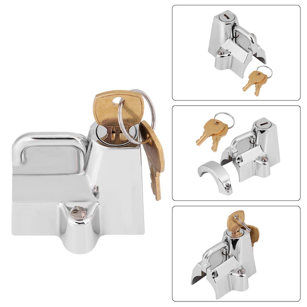 Stainless Steel Motorcycle Helmet Lock with 2 Keys - and Convenient Helmet and Hook for Motorcycles and
