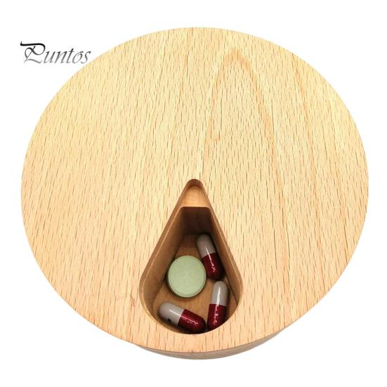 

Деревянная таблетница с магнитной крышкой, 7 отделений, органайзер для таблеток, портативный дорожный еженедельный дозатор таблеток, контейнер для управления