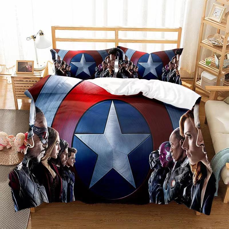 Wonder Woman Digital Printing Quilt Cover Pillowcase Three-Piece Living Bedding