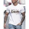 European sizes Easter Bunny Graphic Men'S T-Shirt - Casual Crew Neck Short Sleeve Tee, Knit Fabric, Slight Stretch, Animal Pattern,