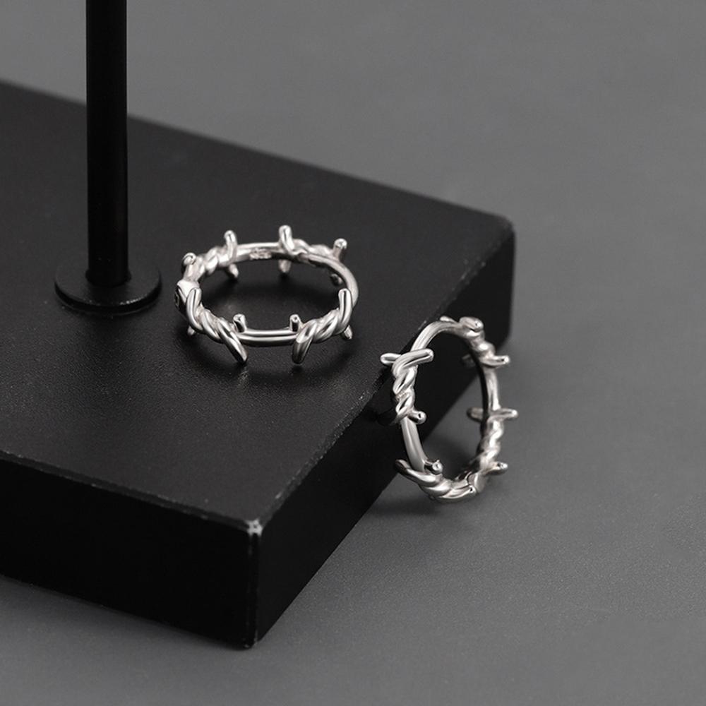 Gothic Silber Farbe Dornen Hoops Ohrringe Für Frauen Männer Teenager Luxus Neue Mode Trendy Party Schmuck Ästhetische Zubehör