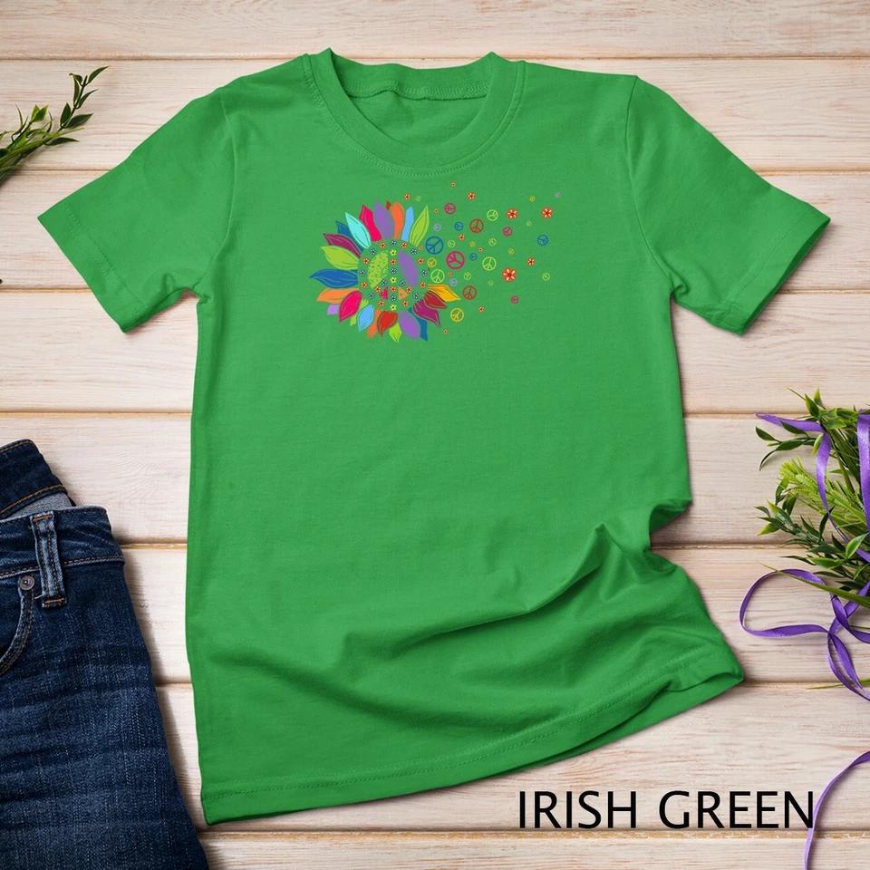 Hippie Soul Peace Sign Costume Funny Daisy Flower Lovers Unisex T-shirt 5 S