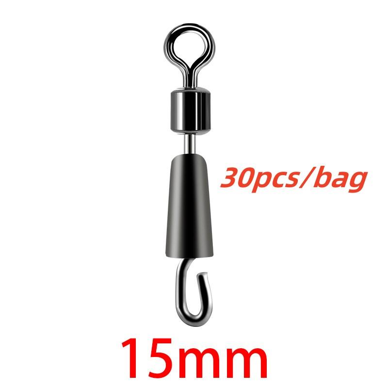 30PCS Fishing Bearing Swivels Ball Bearing Swivel Solid Rings Fishing Connector Ocean Boat Quick Fast Link Connector
