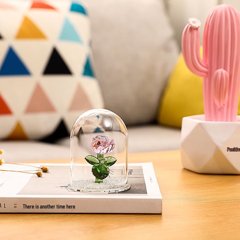 

Кристальная Вечная Роза для Подруги/Жены - Креативный Декор на Юбилей розовый