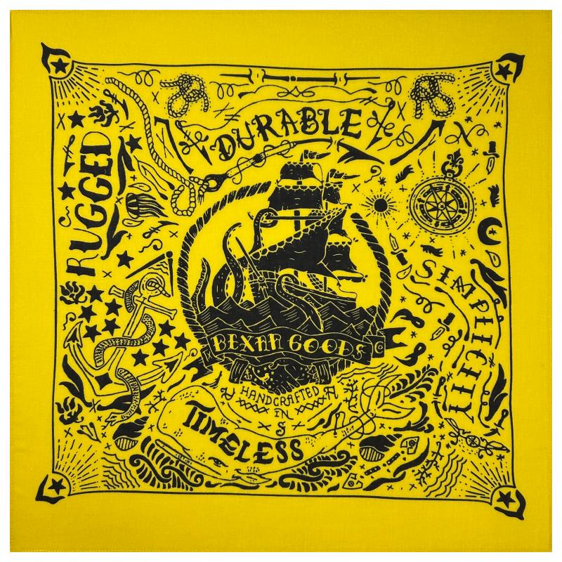 

Nautical Print High Quality Hip Hop Cotton Square Scarf Men Bandana Scarf Headband Paisley Gifts For Boys/Girls жёлтый