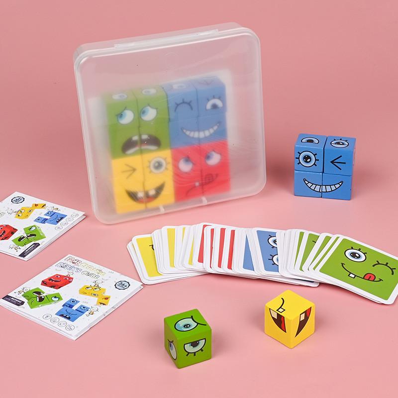 Wooden Expression Puzzle Children Puzzle Toy For Kids Family Fun And Brain Teasing