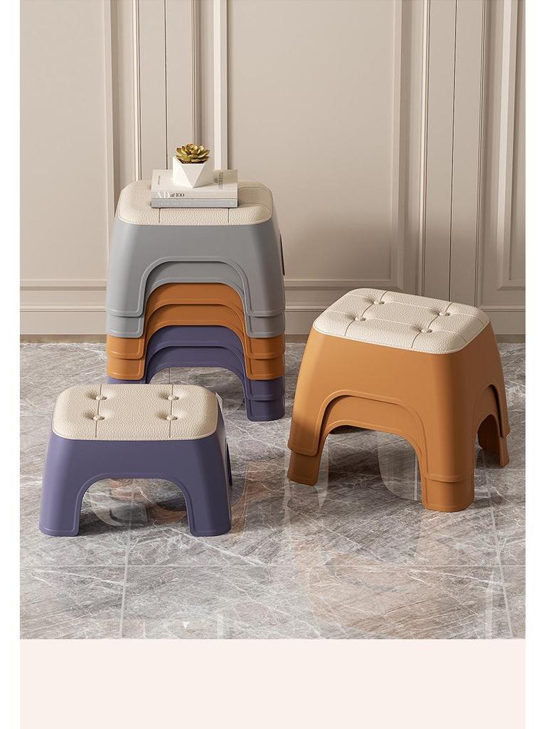 Thickened Non-slip Plastic Stool for Children and Adults – Portable, Stackable, and Creative for Bathroom or Living Room Use