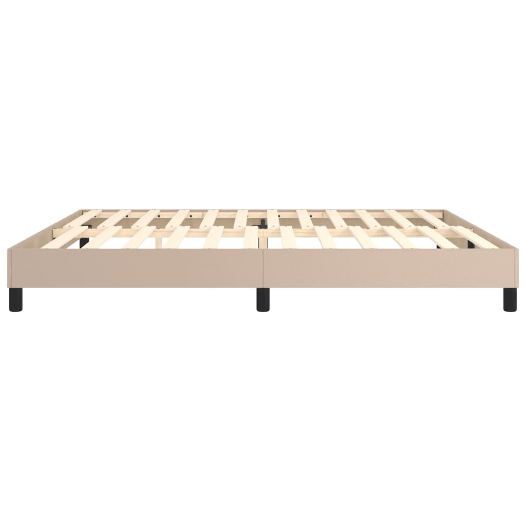 Box Spring Bed Frame Cappuccino Brown 200x200 cm Faux Leather