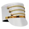 Gold Trim Strips Marching Band Hat Cosplay Show Soldier Top Cap  Costume Accessories