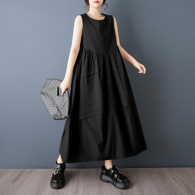 sleeveless Plus size vintage new in dresses for women casual loose long summer dress