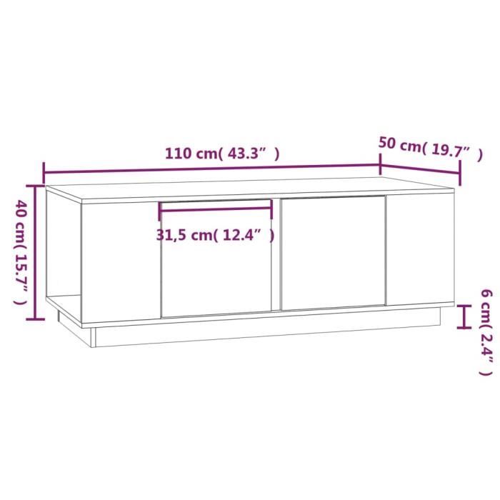 814432 vidaXL Coffee Table Honey Brown 110x50x40 Cm Solid Pine Wood