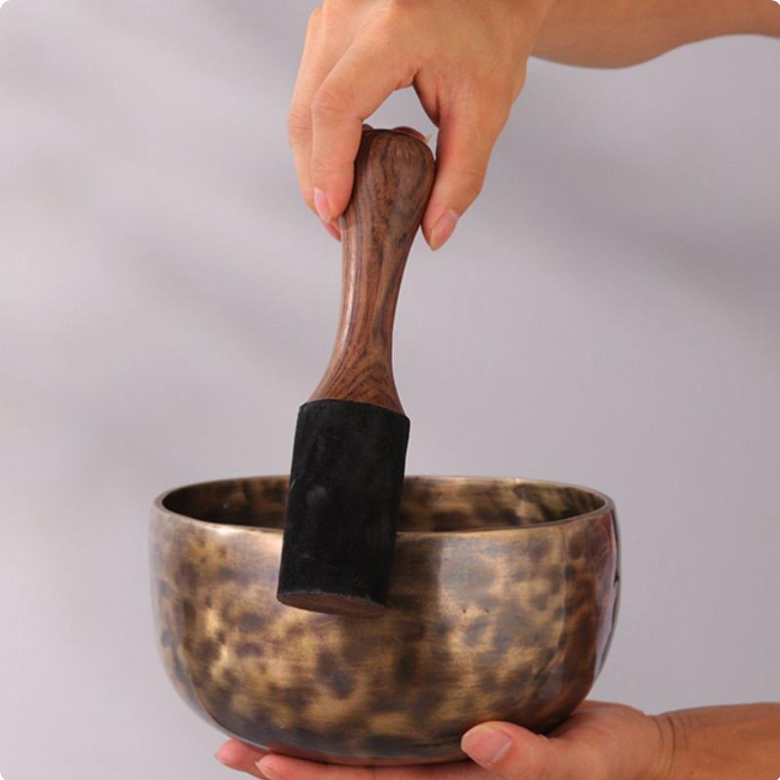 

Tibetan Singing Bowl Mallet Deep Soothing Tones Wooden Singing Bowl Stick Suede Wrapped Mallet Ergonomic Grip for Meditators
