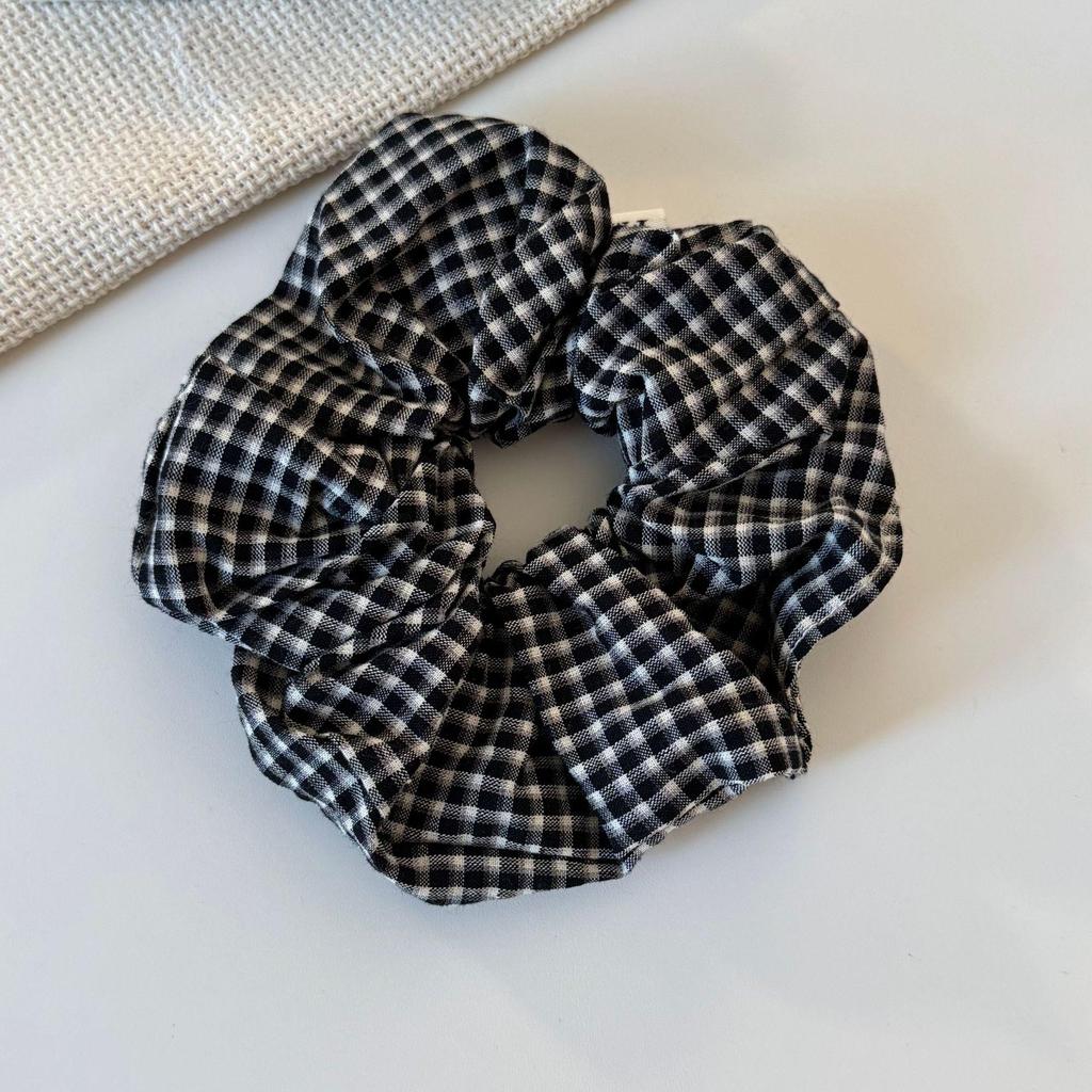 Korean Plaid Slim Waist Large Intestine Hair Tie for Women & Girls - High-End Feel Hair Accessory
