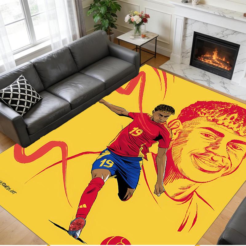 Anti‑Slip Crystal Velvet Floor Rug, Lamine Yamal Design Carpet for Indoor Living Bedroom Home Decoration