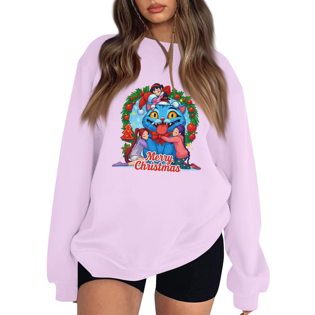 Women's Fashion Long-Sleeve Pullover Sweatshirt With Fun Movie-Themed Print