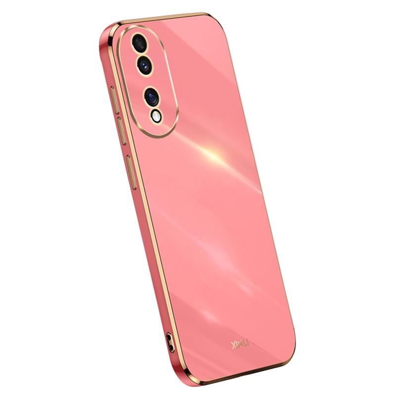 

XINLI For Honor 90 Shockproof Phone Case Precise Lens Cut-out TPU Electroplated Cover Red