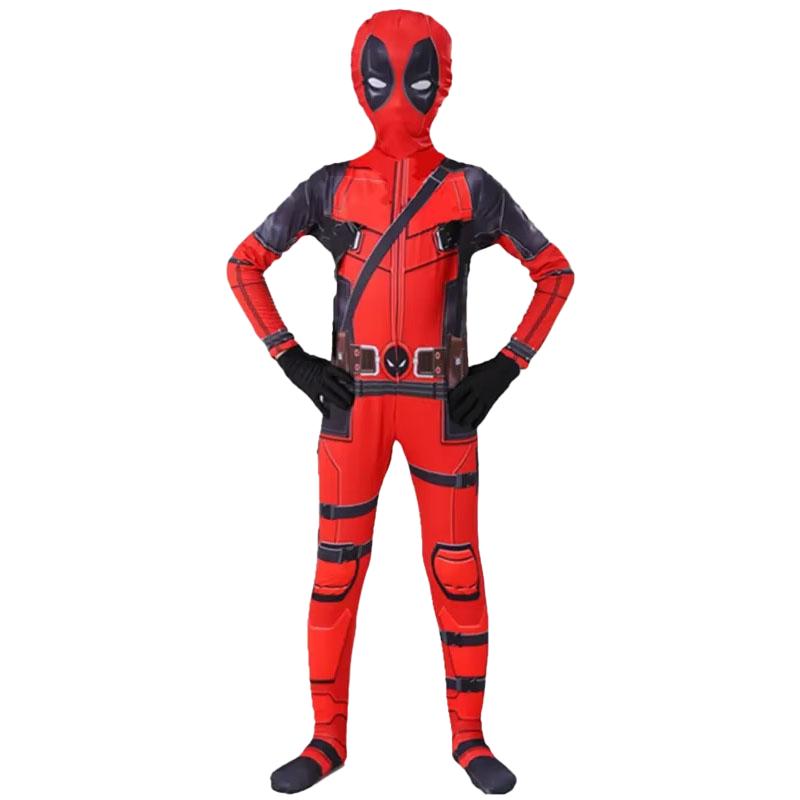 Kids Superhero Spider Costume Spandex Jumpsuit Halloween Cosplay Costumes Bodysuit Kids Head Cover Separation Party Set