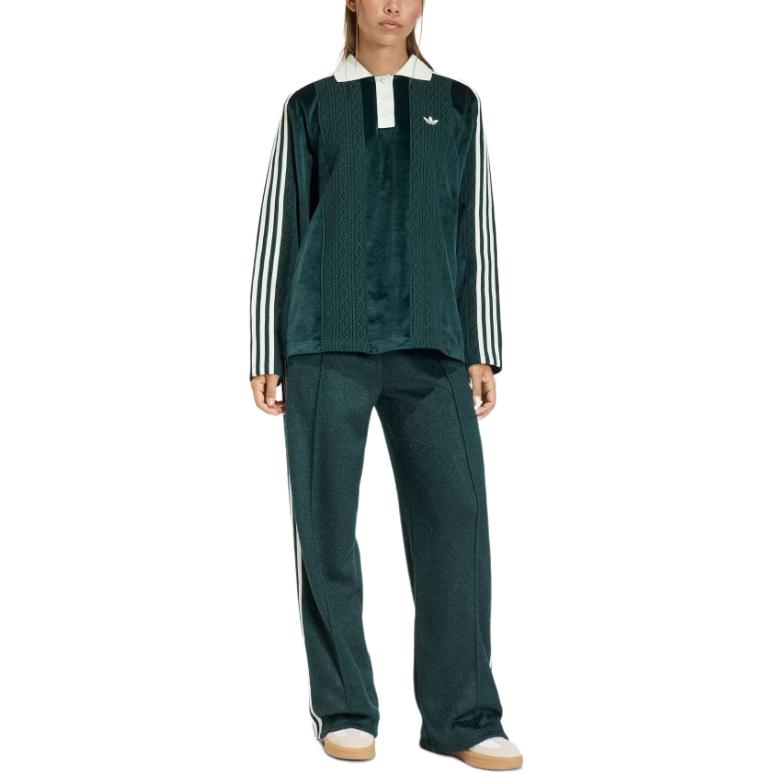 Adidas Originals FW25 Long Sleeve Jersey Comfortable Soft Sports Striped Football Shirt Women Tops KS7796