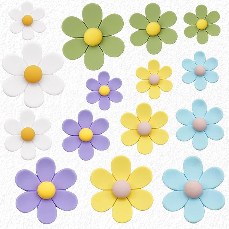 15 Pcs Decorative 3D Flower Fridge Magnets, Cute Magnets for Refrigerator, Locker, Office, Kitchen (5 Large & 5 Medium & 5 Small)