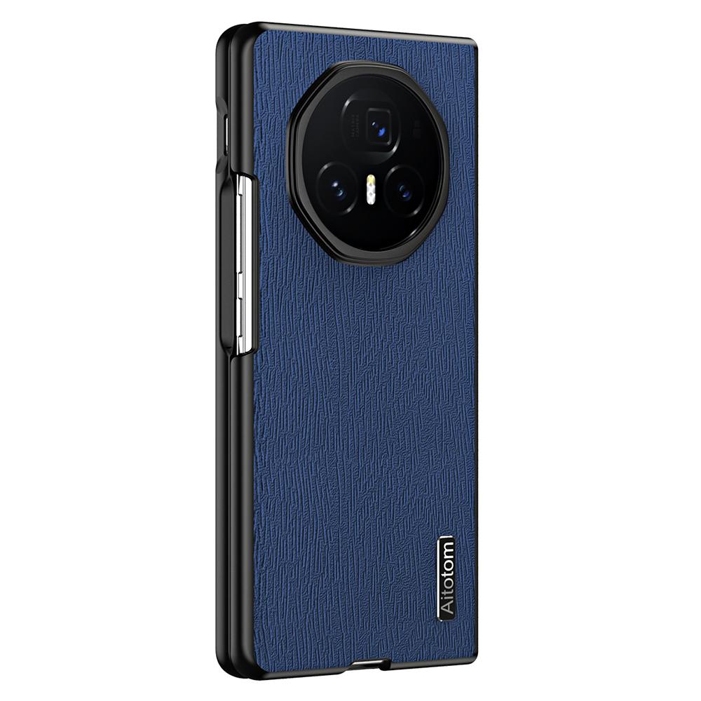 For Honor Magic V5 5G Case Wood Texture PU Leather Coated PC TPU Phone Cover