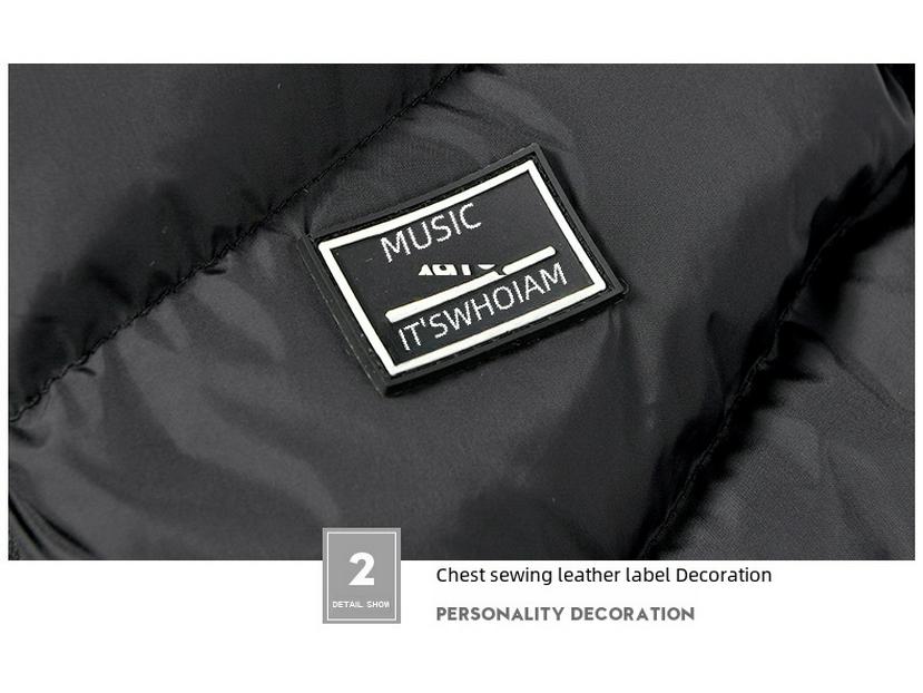 Men's Slim Fit Stand-Up Collar Thick Solid Color Down Cotton Jacket for Fall/Winter - Large Size Casual Vest