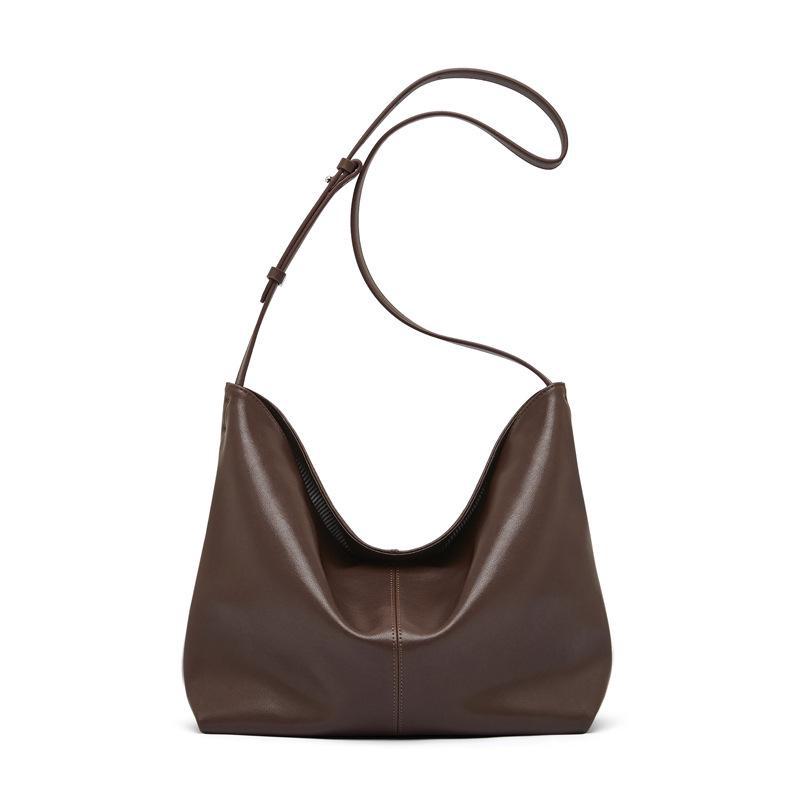 

Women s Genuine Leather Hobo Shoulder Bag - Large Capacity, All-Season, 2024 Cowhide Design коричневий