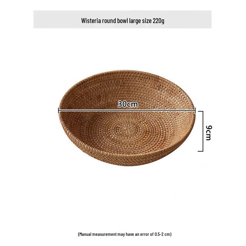 ZISIZ Large Round Handwoven Bamboo Storage Basket
