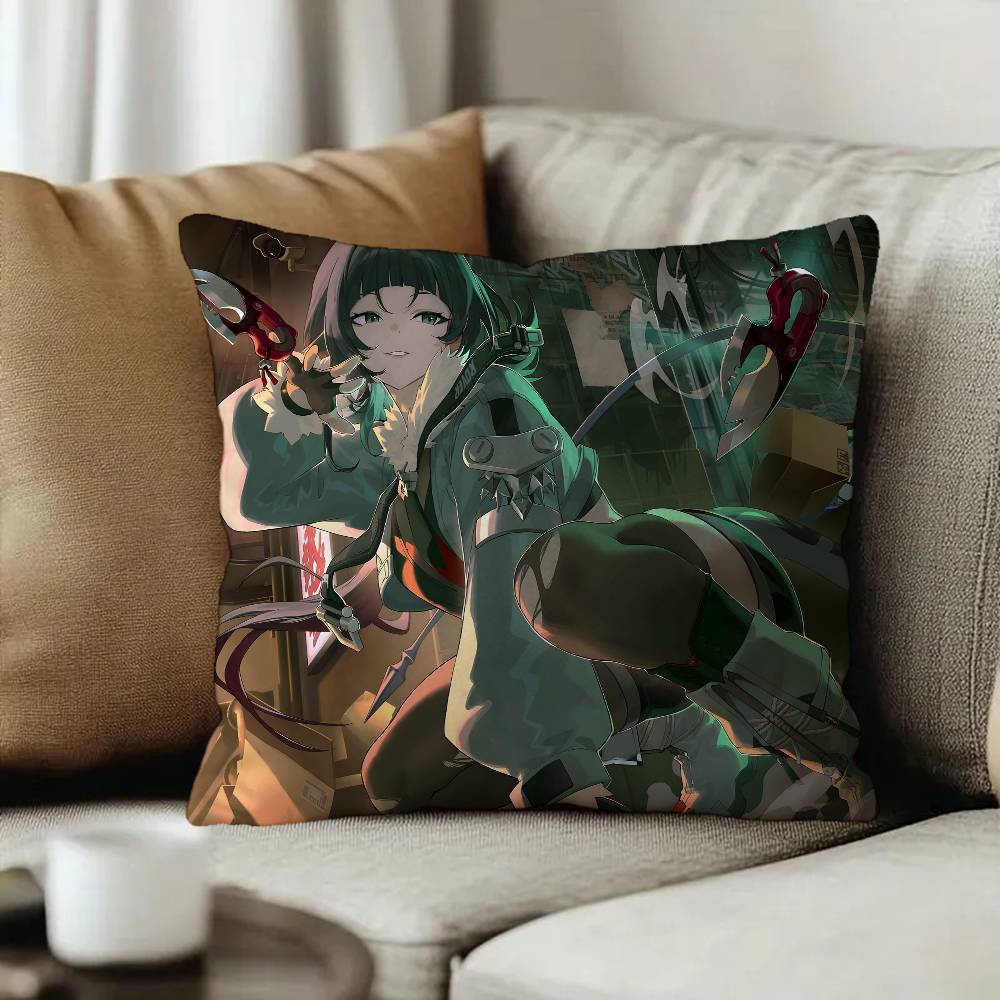 Anime Gaming Zenless Zone Zero Jane Doe Pillow Gifts Home Office Furnishings Bedroom Sofa Car Cushion Cover case 45x45cm