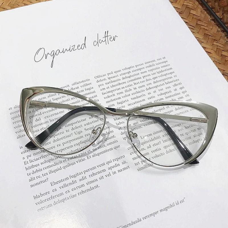 Y2K Katteseye Nærsynthetsbriller for Kvinner Menn Høyoppløselige Anti Blått Lys Briller Optiske Reseptbriller 0 TIL -4.0