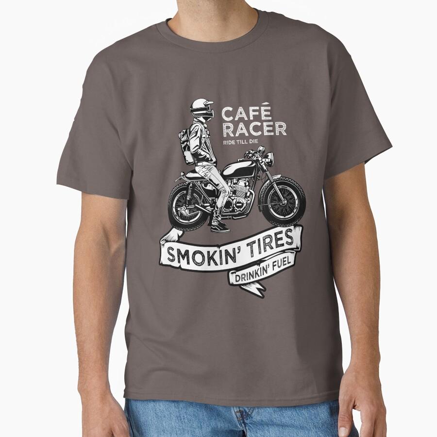 Cafe Racer Bikers Classic Motorcycle Rider 100% cotton printed Vintage T Shirt large size Adult tops S-6XL