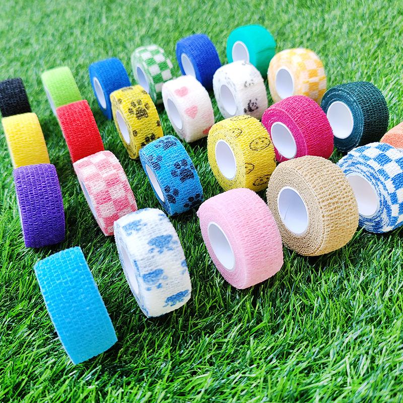 Random 12PCS Self Adhesive Bandages Cohesive Breathable Bandages Sports Tape Wrist Ankle First Aid Elastic Athletic Tape Bandage