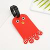 4 Stück Gepäckanhänger aus PVC, weichem Gummi, umweltfreundlicher Gepäckanhänger, niedlicher Oktopus-Gepäckanhänger, Gepäck-Check-Tag