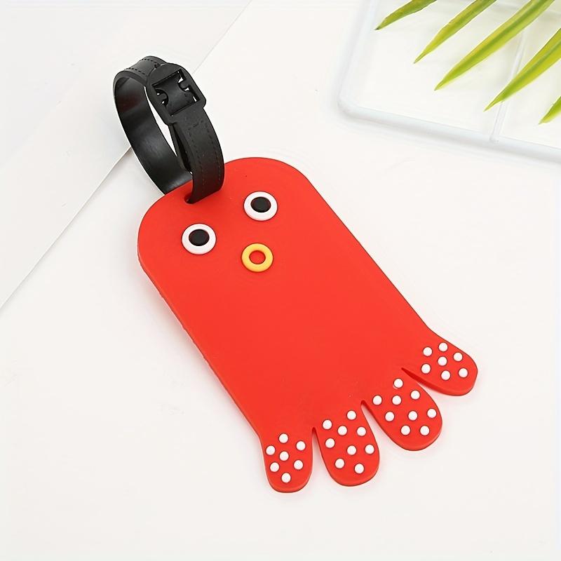 4 Stück Gepäckanhänger aus PVC, weichem Gummi, umweltfreundlicher Gepäckanhänger, niedlicher Oktopus-Gepäckanhänger, Gepäck-Check-Tag
