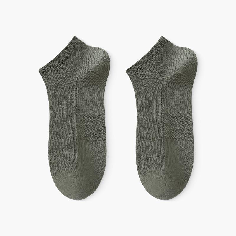 

Мужские летние тонкие хлопковые сетчатые дышащие влагоотводящие дезодорирующие короткие носки-лодочки 1 pair армия зеленый