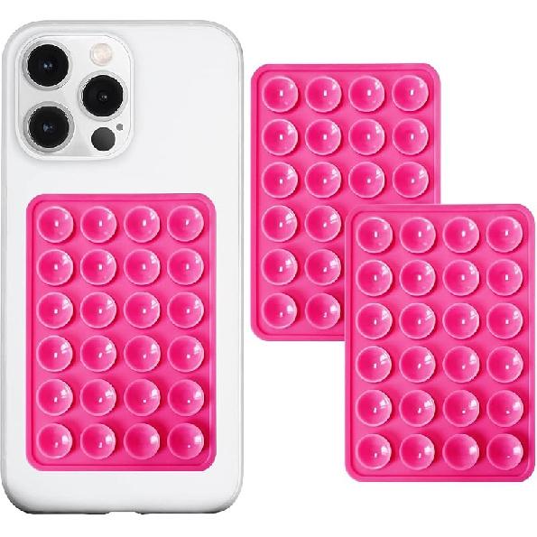 Anteel 2 Pack Silicone Suction Phone Case Adhesive Mount, Strong Grip Holder for Selfies and Videos, Hands-Free Sticky Phone Grip for iPhone and