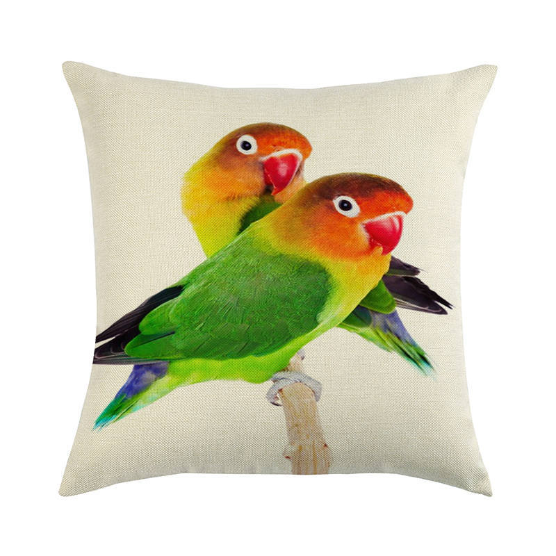 Painted Pattern Of The Macaw Digital Printing Short Plush Pillow Covers For Car Sofa Office Cushion Cover Home Goods